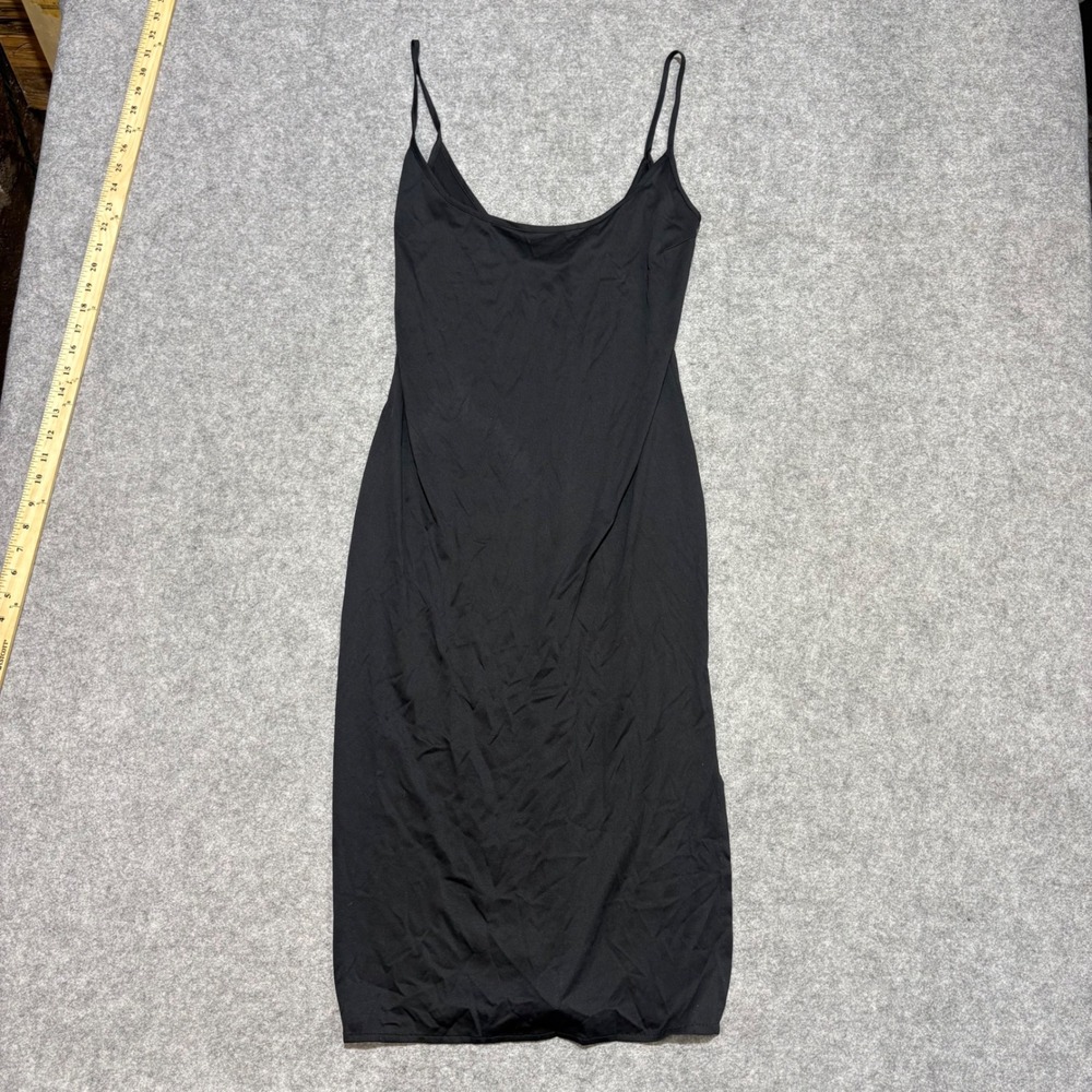 Natori II Neiman Marcus Black Midi Slip Dress Spaghetti Strap Scoop Neck  M